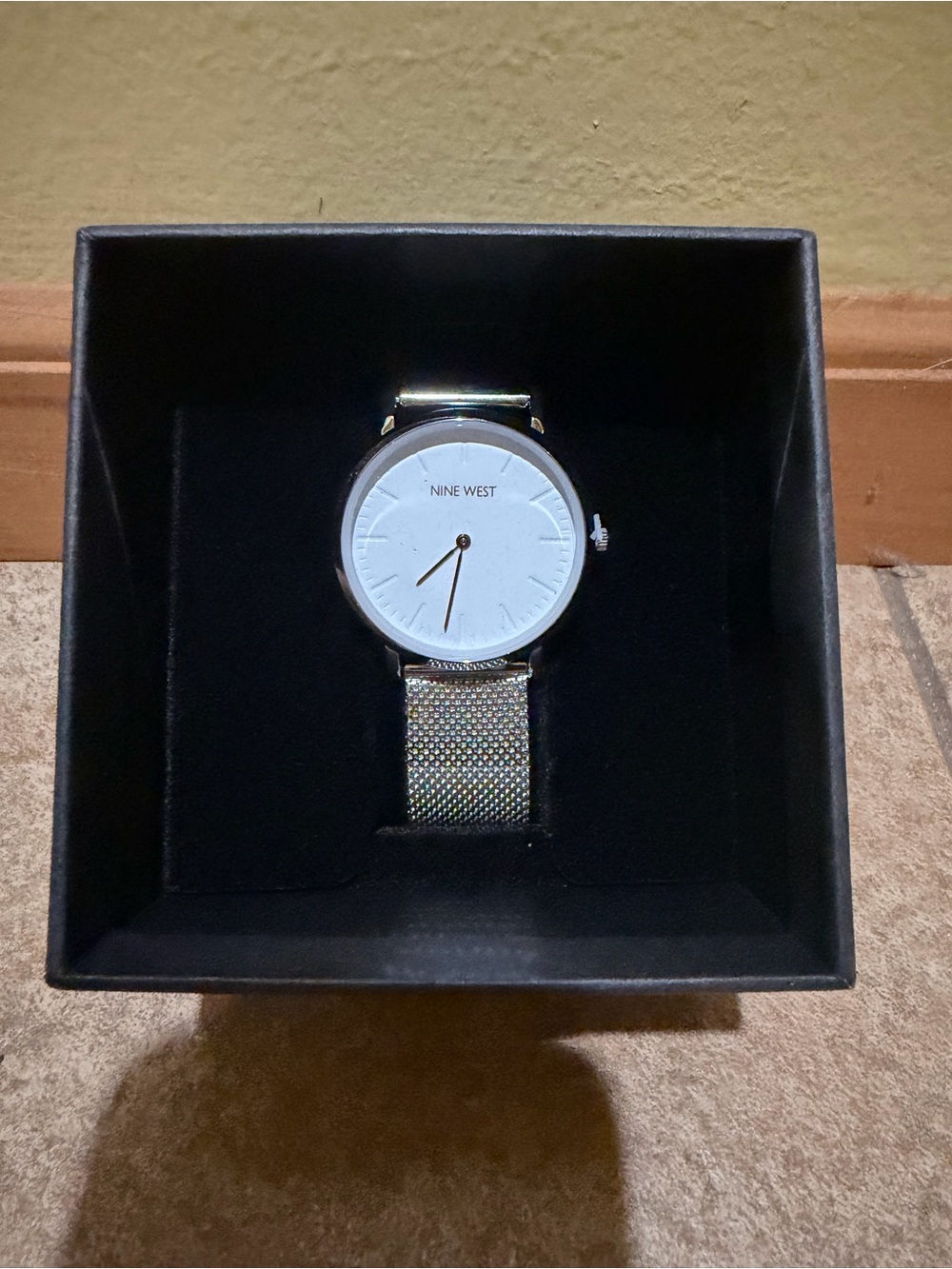 Nine West Women’s Silver Mesh Band Watch